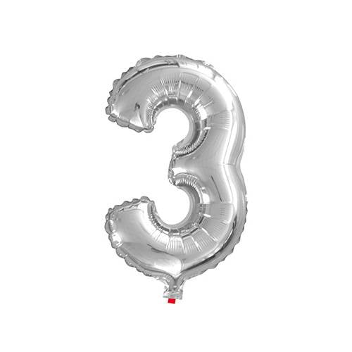 16inch Silver Number Balloons