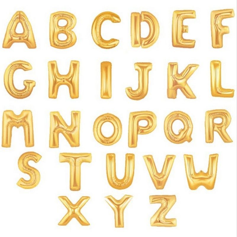 16inch Gold Alphabet Balloon